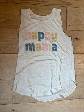 Happy Mama White Sleeveless Tank Top- maternity